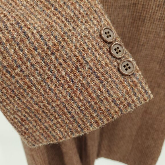 VTG Peabody House 100% Wool Tweed Long Line Blazers 10 Brown/Tan - Picture 10 of 16